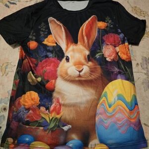 Colorful Bunny Graphic Ladies Shirt